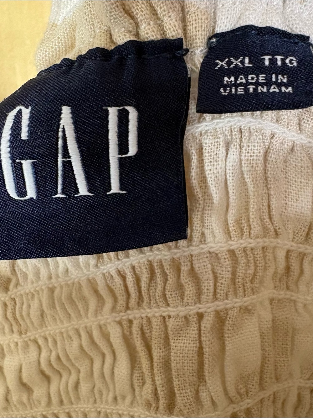 Gap Womens XXL Cream Beige Floral Linen Blend Smocked Tiered Maxi Dress ruffles - Picture 14 of 14